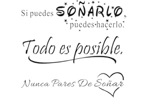 MEJOSER 3pcs autocollants citations inspirantes mur espagnol vinyle citation motivation lettres lettres autocollants noir décoratifs chambre salon bureau Todo es posible