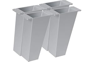 POMOLINE 4un. Pata Inclinada pie mueble nórdico escandinavo en plastico ABS ANTIHUMEDAD color aluminio mate