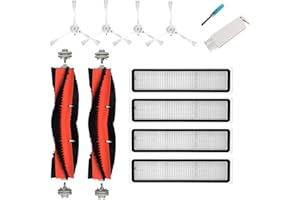 ‎CHUANCHENG Chuancheng 12-teiliges Zubehör-Set für Dreame D9, D9 Max, D9 Max Gen2, D9 Pro, L10 Pro Staubsaugerteile, 2 Hauptbürsten, 4 Seitenbürsten, 4 Filter, 1 Reinigungsbürste, 1 Schraubendreher (weiß)