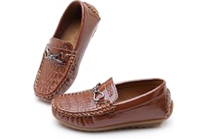 RVROVIC Kids Girls Boys Slip-on Loafers Oxford PU Leather Flats Shoes Casual Moccasin Shoes for Toddler Kid