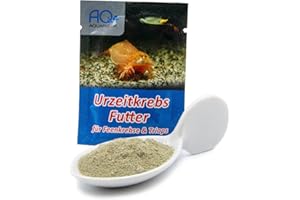 AQ4AQUARISTIK Futter für Urzeitkrebse (Triops, Feenkrebse, Artemia) -mit Anleitung- Aufzuchtfutter für Nauplien mit Chlorella Algen, pflanzlichen und tierischen Bestandteilen, Mineralstoffen, 5 g