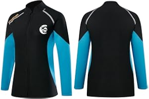 Combinaison de plongée pour homme et femme, en néoprène de 2 mm avec fermeture éclair sur le devant, manches longues, pour le surf, la natation, la plongée, haut de combinaison de plongée