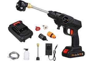 Shkalacar Idropulitrice Portatile a Batteria 150PSI, Elettrica Ricaricabile 24V 1500mAh Con Caricabatteria per Lavare Auto, Annaffiare Fiori, Pulire Pavimenti