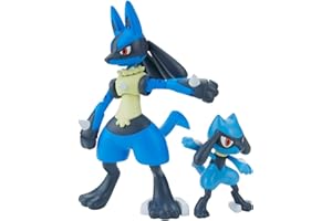 BANDAI SPIRITS Bandai Pokemon Plamo Collection 44 Select Series Rio & Lucario, Color-Coded Plastic Model