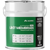ALKORU Lite Likit Membran Kau&ccedil;uk ve Elyaf Katkılı Sıvı Su Yalıtım Malzemesi (15, Kilogram)