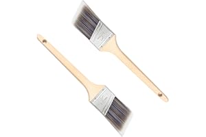 DURDIIY Pro Grade - zestaw pędzli do malowania – 2 sztuki pędzli bez strat do ścian i sufitów, 5 cm, gruby pędzel do malowania z podwójnym wiórem, drewniany uchwyt, bez pozostałości do klejenia, kolorowania