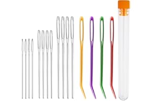 GRVICH 16 Pcs Large-Eye Blunt Needles, Darning Needle, Darning Needles for Wool, Crochet Needles, Tapestry Needle, Wool Needles for Sewing Up Knitting for Crochet DIY Crafts (Random Colors)