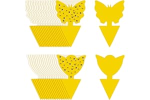 KEWUZY 60 pegatinas amarillas para mosquitos, trampa para moscas de la fruta, trampa para moscas de la fruta, trampa para insectos para plantas de interior y control de plagas