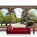 Produktbild Vlies Fototapete 416x254cm PREMIUM PLUS Wand Foto Tapete Wand Bild Vliestapete - Landschaft Tapete Garten Bäume Blumen Säulen Bögen grün - no. 2629