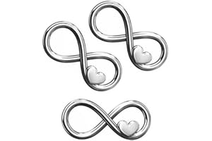 DIY925 3 Stück Verbinder Unendlichkeit Herz Carrier 925 Sterling Silber 16mm Anhänger Charms in Juweliers- Qualität