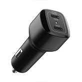 Spigen 65W USB-C 2 Port Ara&ccedil; i&ccedil;i Hızlı Şarj Aleti PPS Desteği Akım Korumalı G&uuml;&ccedil; Adapt&ouml;r&uuml; &Ccedil;akmaklık iPhone & Android & iPad & 