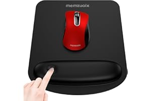 memzuoix Ergonomische Mauspad mit Handgelenkstütze, Premium Memory Foam Polsterung zur Schmerzlinderung, Rutschfeste PU-Basis für Stabilen und Sanften Halt - für Laptop und Desktop im Büro und Zuhause