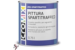 MASTERBRICO Vernice spartitraffico bianca Cromology (Baldini Vernici) 750 ml prodotto specifico per segnaletica stradale, resistente all'azione meccanica dovuta al calpestio e al transito dei veicoli