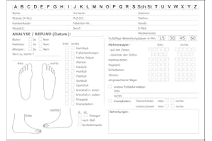 BEWEST 100 Karteikarten für Fußpflege Pediküre mit Analyse, Kundenkarten KK03, KEINE KLAPPKARTEN