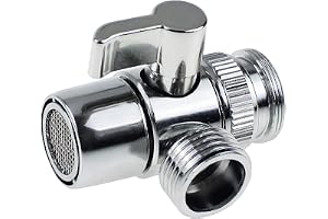 Brass Diverter Valve Bathroom Angle Valve M22 X M24 Connector with 3 Washers for Bathroom Sink Faucets On-Off Valves Kitchen Sink Faucets Shower Pipes