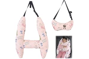 Zooarts H-Shape - Kid Car Sleeping Head Support,Car Travel Pillow,Kids Car Seat Pillows for Sleeping,Baby Neck Pillow for Long-Distance Travel,Support The Body and Head (Rabbit)