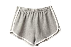 YEBIRAL Shorts für Damen Teenager Mädchen Sommer Kurz Hose Sporthose Frauen Elastische Taille Stoffhose Schlafhose Sport Jogging Yoga Shorts Hose mit Farbig Abgesetzen Rändern