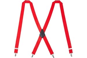 Mens Braces LAFAYON X-back suspenders for Men 35mm 9 Colors with 4 Strong Clips Heavy Duty Braces