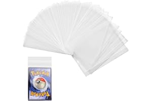 seOSTO 100Pcs Pochette Carte Pokemon, Pochettes Pour Cartes Trading Card Game Collection, Transparente Accessoires Album Classeur Pour Cartes de Poker Tarot Trois Royaumes(sceller)