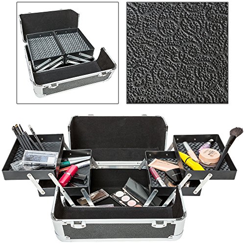 TecTake Kosmetikkoffer Schminkkoffer Beauty Case Hartschale Schmuckkoffer Friseurkoffer -diverse Farben- - 5