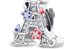 XWN 925 Sterling Silver Letter A-Z Charm Beads, compatible with Pandora bracelets, dangle pendant charms, suitable for necklaces and bracelets, ideal jewelry gifts for women.ZM250