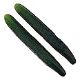 Beauenty 2pcs PU Artificial Cucumber Set, Fake Cucumber Vegetable Decoration, Lifelike Vegetable Model for Restaurant, Home Decor, Photo Props (Cucumber(2pcs))