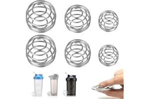 IKOPFLN 6 Pezzi Miscelatore Sfera In Acciaio Inox,shaker proteine,Miscelatore Metallo Molla Per Bottiglia Tazza,per Borraccia Piccole (31/40/48 cm)