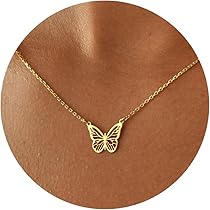 Collana Farfalla In Oro Giallo 375/750 Con Zirconi – Ciondolo 20 Mm, Catena 45 Cm (My Gold) - 2