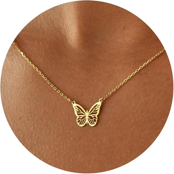 Parure Bijoux Papillon TNSRAY - Collier, Boucles D'Oreilles, Bracelet - Acier Inoxydable Plaqué - Vert