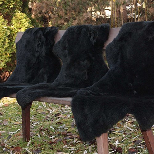 Lammfell schwarz kurz geschoren 120-130 cm