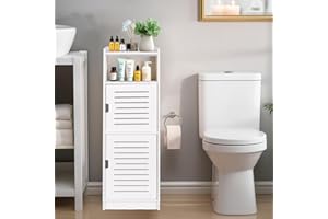 powerking 3 livelli armadio da bagno, organizzatore indipendente con porte, armadio da pavimento impermeabile bianco per camera da letto, WC, soggiorno, cucina, balcone, ufficio