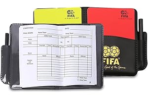 FENQURO 2 Pcs Cartes d'Arbitre de Football, Cartons Jaune et Rouge Carton Arbitre Set Carton Arbitre Kit avec Carte d‘Arbitrage Crayon pour le Jeu de Football Basketball Sport Scolaire