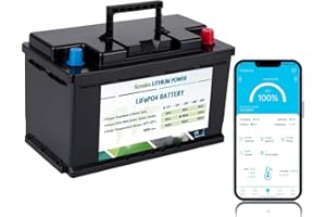 Kcvolro Batería de litio LiFePO4 de 12 V 100 Ah con Bluetooth, 100 A BMS, hasta 15.000 ciclos, mini tamaño para caravanas, autocaravanas, barcos, motor de trolling, solar, almacenamiento de energía