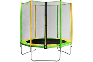 Supfine Kinder-Trampolin für den Außenbereich, Ø 150 cm, Kindertrampolin mit Sprungmatte, Sicherheitsnetz und Beschichtung für die Kanten, Tauchen, Garten, Outdoor, Blau, 100 kg