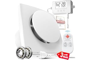 SBONNI Estrattore Aria con Sensore di Umidità Temperatura Timer, 3 Velocità Ventola Aspirazione Bagno con Telecomando, Silenzioso Potente Ventilatore Bagno Cucina Cantina, Aspiratore Bagno 100mm P119