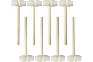 Fsttre Mini Wooden Hammer Set, Wooden Crab Hammer Small Mallets Tool Mini Mallet Mashing Wood Toy for DIY Crafts Cooking Seafood Cracking and Educational Play for Boys Girls Kids (8-Pieces)