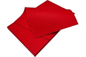 Jtnohx Red Felt Sheets, Color Felt Fabric for Crafts, 12 Pcs 1mm Thick 20x30cm Soft Fabric Square for Handicraft DIY and Sewing Projects