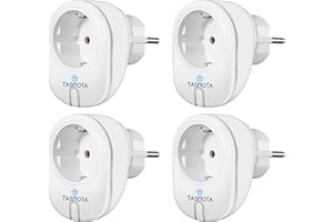 Enchufe TASMOTA 16A, CURRYSMARTER Wlan ESP8285 Enchufe inteligente | Protección contra sobretensiones | Temporizador | Trabaje con MQTT, Home Assistant Google Alexa | 2,4 GHz (4 pieza)