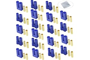 Boladge 10 Set Adattatore di Connettore Femmina Maschio Bullet Proiettile Spina Banana EC5 5MM per Batteria ESC RC Lipo (EC5)
