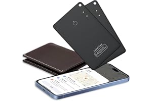 Air Tag Card Wallet Tracker Karte 2er Pack Thin 0.06in, Smart Tag Geldbörsenfinder Card Kompatibel mit Apple Wo ist? App (nur iOS), Wasserdicht Item Finder für Koffer/Geldbörsen/Schlüssel, Schwarz