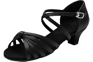 ACHIMLT Scarpe da Ballo Latino Americano Bambina Tacchi Bassi Suola Morbida Scarpe Latino Americano Bambina Comode e Antiscivolo Sandali per Dance Performance Salsa Tango 25-42 EU