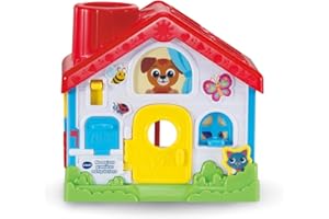 VTech - Ma Maison Premières Manipulations, Jouet Sensoriel Fabriqué avec des Matériaux Plus Durables, Trieur de Formes, Jeux d'Éveil et de Motricité Fine, Cadeau Bébé Dès 9 Mois - Contenu en Français