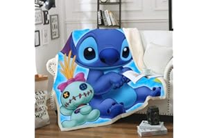 Goplnma - Coperta in flanella, per bambini e adulti, adatta come coperta per divano, con stampa 3D a motivo Lilo e Stitch (100 x 140 cm, motivo 11)