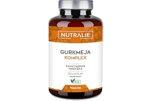 Gurkmeja Organisk + Ingefära + Svartpeppar (1420mg per dos) – Curcumin och Piperin – Turmeric Gurkmeja BIO – 120 Kapslar Nutr