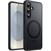 JETech Magnetic Case for Samsung Galaxy S25, Black | Compatible with MagSafe, Translucent Matte Back, Shockproof Protective C