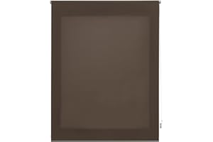 INTERBLIND | Estor Premium Enrollable Translúcido Liso de 120x250 cm (Ancho por Alto) - Estor Enrollable Medida de la Tela 117x245 cm - Estor Translúcido Topo - Estor Premium Ventanas