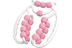 ELECTRI-HQ Rouleau Massage，Rouleau de jambe, rouleaux de massage à 20 roues pour les jambes, rouleau de cellulite en plastique, rouleau de masseur de cellulite non glissant pour cuisse (rose)