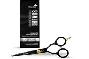 Professional Hairdressing Scissors 5.5 Inch Stainless Steel Barber Razor Edge Hair Cutting Shears with Adjustment Screw for Salon Men Women Children Adults Sold by Majestik+
