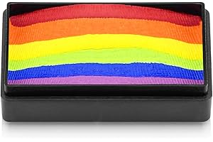 Kraze FX Dome Stroke - Deep Rainbow (25 gm), Professional 1-Stroke Split Cake, Hypoallergenic, Non-Toxic, Water Activated Face & Body Painting Makeup Supplies for Sensitive Skin, Kid Safe, Adults