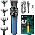 VGR V-921 Professional Digital Display Turbo function 7000RPM Pro Li Outliner Rechargeable Electric Cordless Hair Clipper Grooming Kit T-Blade Close Cutting 0mm Bald Head Clipper 200 min Runtime, BLUE